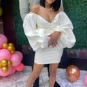 House Of CB  'Carlyn' Ivory Satin Balloon Sleeve Mini Dress/Size XS NWOT Photo 12