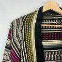 FATE. Boutique Black Red & Yellow Stripe Knit Cropped Waterfall Cardigan M Photo 13