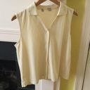 Dress Barn Vintage 90s Sleeveless Collared Knit Button Down Yellow Top Photo 1