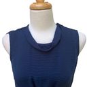 Rebecca Taylor  Top Blouse S 2 Navy Silk Blend Draped Neck Peplum Career Office Photo 6