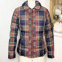 Talbots  Plaid Tartan Ruffled Down Winter Coat XS Red Blue Green Photo 2