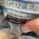 American Eagle  Woman’s Light Wash High Rise Raw Hem Distressed Shorts Size 8 Photo 2