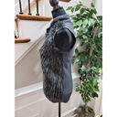 Romeo + Juliet Couture Romeo & Juliet Women Black Faux Fur Sleeveless Full Zip Casual Vest Size S Photo 4