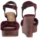 Anthropologie Splendid  Nada plum suede platform wedge open-toe heels Photo 1