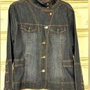 Bill Blass Vintage  Jean Jacket, dark wash stretch, size L Photo 0