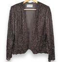 Oleg Cassini Vintage Black Tie  Jacket Brown and Gold Metallic Lined Photo 3