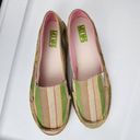 mix no. 6  Size 10 Lightweight Slip-on Comfort Shoes Green Beige Striped Canvas Photo 13