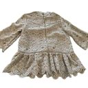 Wish Chic  women's size crochet grey blouse, scalloped edges Photo 3