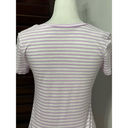 Caslon  T-Shirt White Purple Striped Short Sleeve Scoop Neck Cotton Modal XS New Photo 4