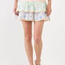 Free The Roses  Color Block Eyelet Trim Detail Mini Skirt size Large Photo 0