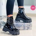 Only Platform Wedge Ankle Goth Chunky Block Heels Booties Lace up Punk Boots Combat Photo 0