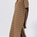 ZARA  Striped Knit Oversized Midi‎ Dress Side Slit Size Small Photo 0