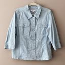 Denim & Co . Women's Blue Snakeskin Print Stretch Denim Jean Jacket Size L Photo 5