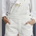 Anthropologie  Pilcro 27 Frayed Dungarees Short Corduroy Overalls Ivory Shortalls Photo 2