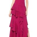 Halston Heritage  Drop Waist Tiered Ruffle Gown - Pink Size 0 Photo 1