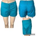 New York & Co. 7th Avenue Womens Dress Shorts Cuffed Stretch Teal Blue Size 0 Photo 1