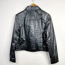 Nine West vintage Y2K Black leather Croc Embossed Leather Jacket womens XL Photo 5