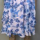 Tommy Hilfiger Flutter Sleeve V-Neck Floral Chiffon Fit Flare Dress Pink Blue 8 Photo 4