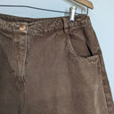 Poetry  Brown Cotton Cropped Trousers Wide Leg Curved Tapered Size 12 US Preowned Photo 2