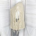 Chico's Chico’s Tarrin Tape Yarn Fringe Poncho Sweater Taupe Tan Large XL Photo 1