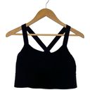 Athleta  Top Womens M Sports Bra Formation Longline Workout Criss Cross Black Photo 0