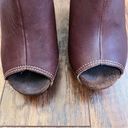 sbicca  • Guthrie wedge sandal platform brown leather peep toe mule slide clog Photo 3