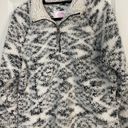 Cozy Sherpa Black And White Patterned Pullover Photo 1