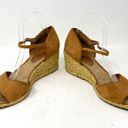 Ralph Lauren  "Chrissie" Womens Tan Genuine Suede Sandal Wedge Heels Size 9 Photo 3