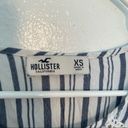 Hollister  Cropped Long Sleeve Top White Blue/Gray Stripes Photo 7