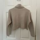 Madewell  Resourced Cashmere Turtleneck Cropped Ribbed Sweater Tan Size Medium Photo 2