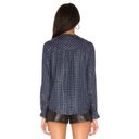 Revolve PAIGE  Amalfi Ruffle Gingham Blouse Top Crown Blue S Photo 10