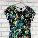 Parker  Bold Floral Print Short Sleeve Fit and Flare Dress Size S Photo 3