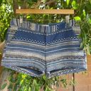 Joie  Shorts Womens 4 Blue Ethnic Knit Boho Retro Summer Coastal Striped Low Rise Photo 0