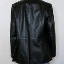 Vintage 90s Tribal Black Leather Blazer Jacket Size M Photo 3