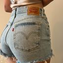 Levi’s 501 cutoff style light blue denim shorts Photo 3