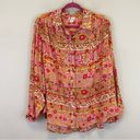 Billabong  Floral Multicolor Day After Day Oversized Button-Down Shirt Size S Photo 2