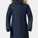 Helly Hansen  Aden Winter Water Resistant Parka Jacket Faux Fur Hood Navy Large Photo 0