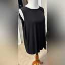 Peace Love World  NWOT Black ribbed tank with crew neckline, center back seam. XL Photo 2