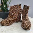 BCBGeneration  Leopard Print Pull On Ankle Wedge Booties Size 11B Photo 2