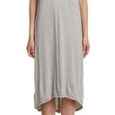 BCBGeneration BCBG Cuffed Tee Shirt Dress Heather Grey Heathered Back Slit Midi Long Sundress Photo 0