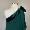 Ralph Lauren  Women's Cocktail Dress Size 16 Green Chiffon One Shoulder Shift Photo 6