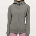 Lululemon  Scuba Cotton Fleece Grey Sage Fleece Full Zip Jacket | Size 10 Photo 0