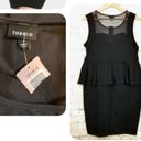 Torrid NWT  Black Peplum Dress Bodycon Sweetheart Mesh Neckline Plus Size 1 1X Photo 3