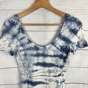 Talula  Aritzia Womens size Small Tie Dye Blue Bodycon Scoop Neck Mini Dress Photo 2