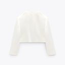 ZARA blazer jacket textured double breasted white golden buttons office casual Photo 9