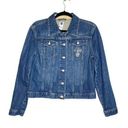 Gap Vintage  Denim Jean‎ Jacket Size M Cross Rhinestone Pockets Collar Retro 90s Photo 0