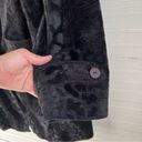 Mulberry Vintage  Street Black Coat Soft Giraffe Print Button Front Jacket Size M Photo 7