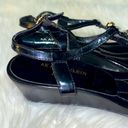 Anne Klein COPY -  iflex Black and Gold Wedge Sandals With Gold Ball Design Photo 3