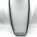 Monet  vintage long  black beaded necklace Photo 2