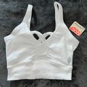 Free People Movement Good Karma Scoop Neck Bra in White Photo 4